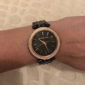 Michael Kors Darci Watch - Black/Rose Gold